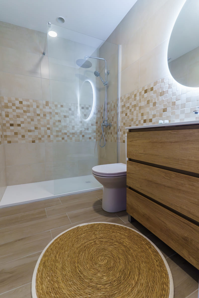 Vista del baño y la ducha